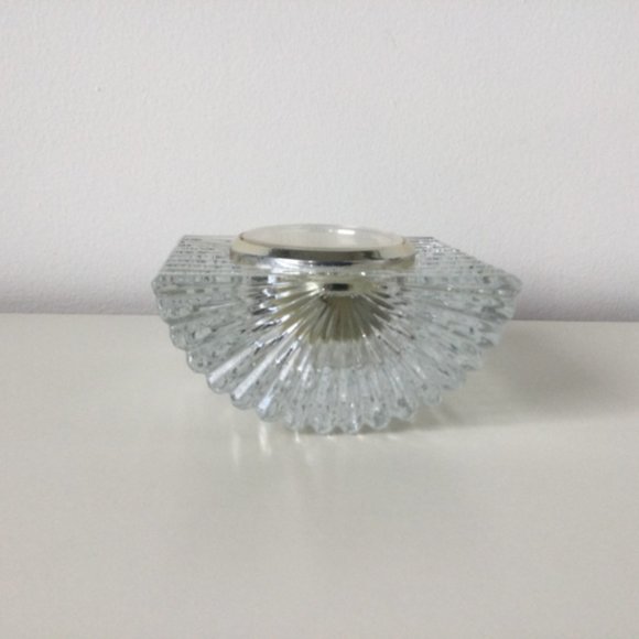 Mikasa Art Deco Vintage Table Shelf Desk Clock B Germany Crystal Semicylinder - Picture 7 of 11